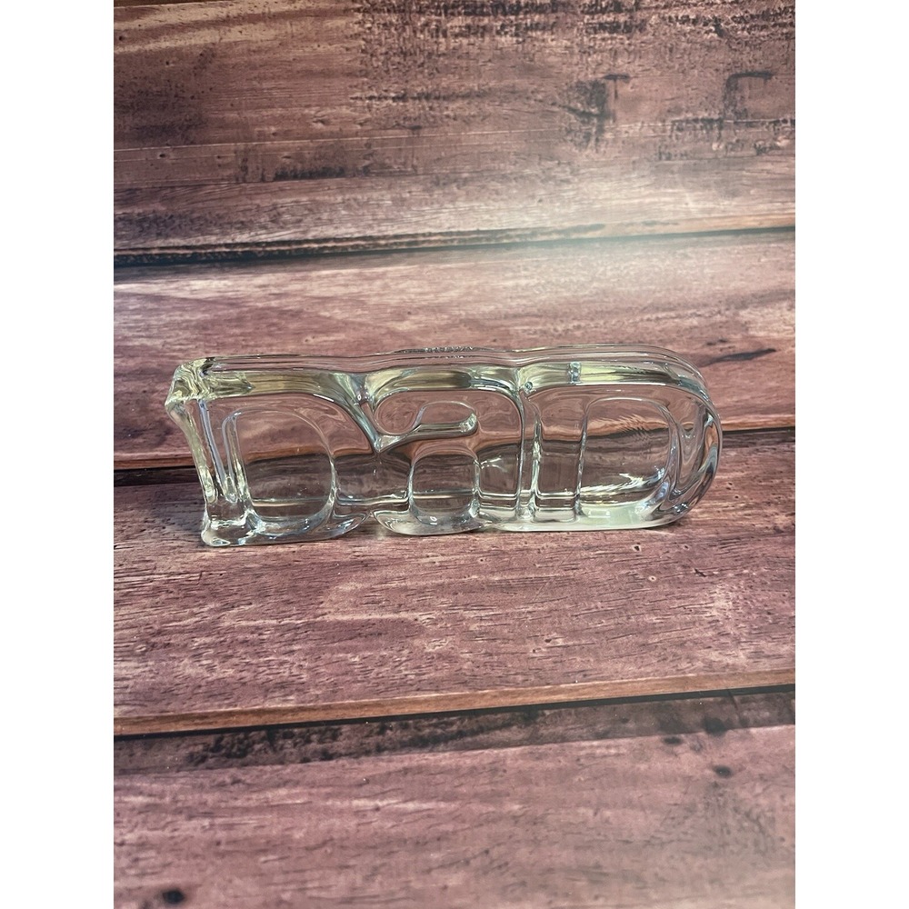 1982 Avon DAD Glass Clear Paperweight Decoration By Fostoria, Vintage